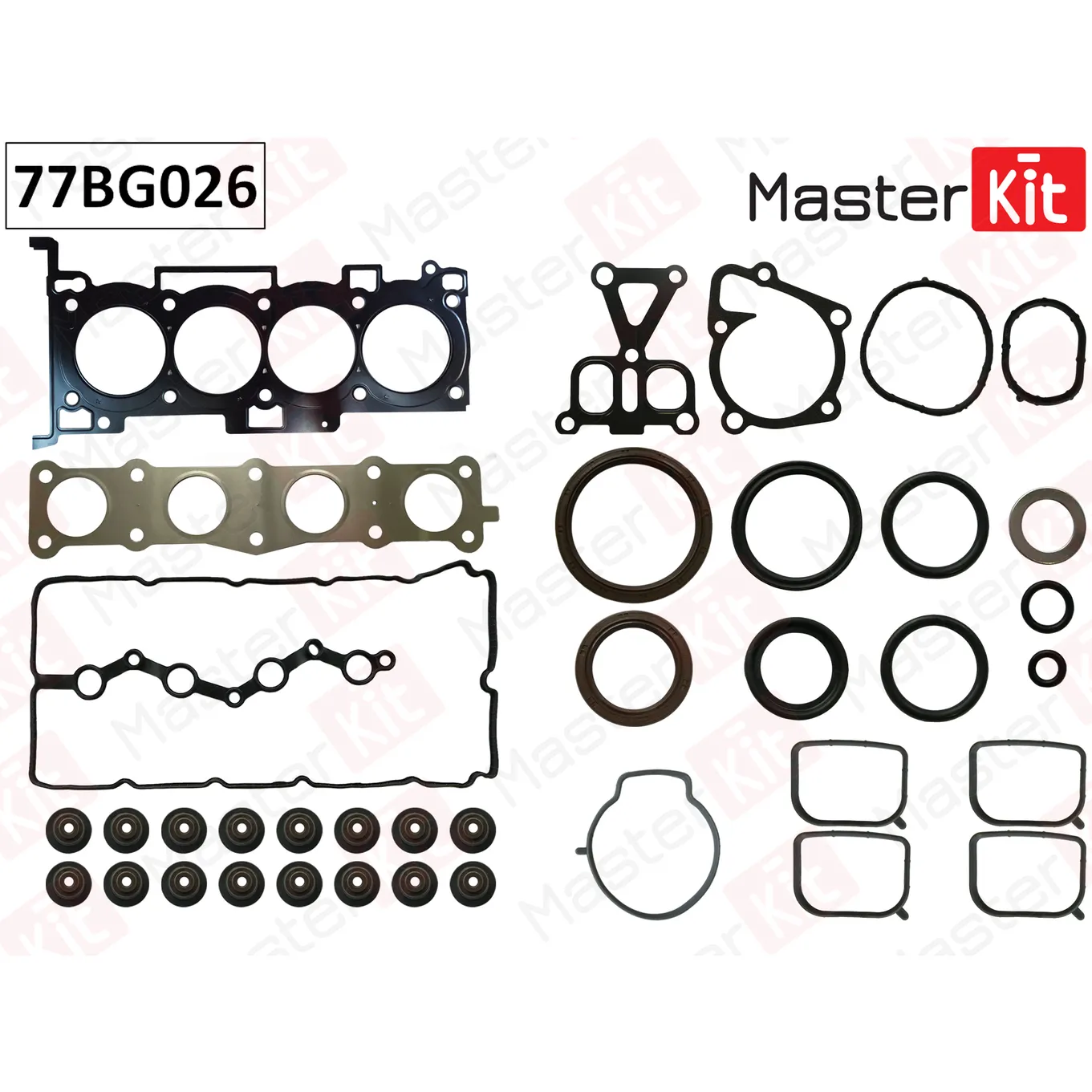 Верхний комплект прокладок ГБЦ Hyundai NF / Kia Optima (G4KD) 2.0i MASTERKIT 77BG026