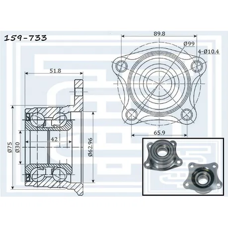 Подшипник ступицы задний TOYOTA CAMRY (V20) --05.91 STARKE 159-733
