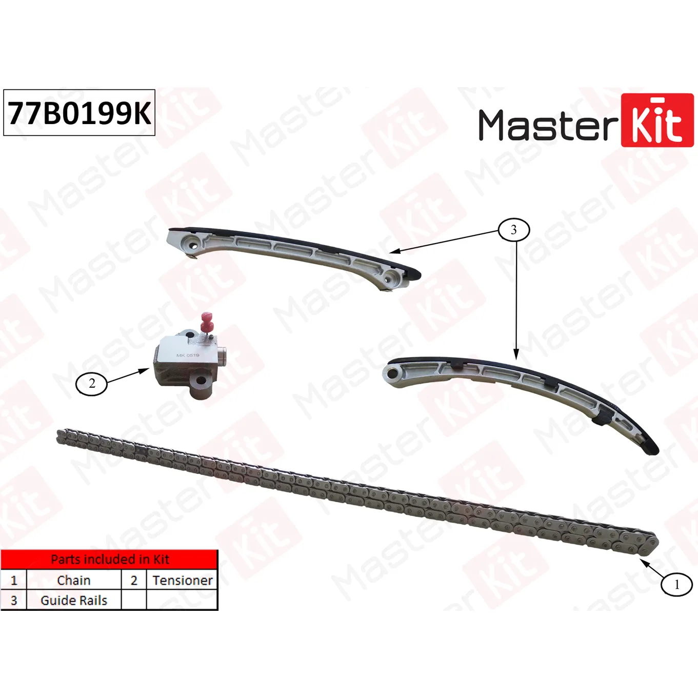 Комплект цепи ГРМ Mazda CX-7 L3VDT 2007- 77B0199K MASTERKIT 77B0199K