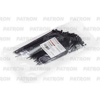 Комплект пластиковых хомутов для 2.5 х 160 мм, 100 шт, Nylon 6.6, черные PATRON P25160B