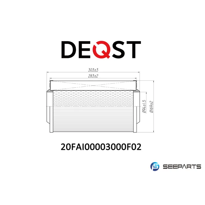 Фильтр воздушный CITROEN Jumper III 06-; Fiat Ducato (250-254, 290) DEQST 20FAI00003000