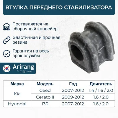 Втулка стабилизатора переднего ARIRANG ARG12-3138