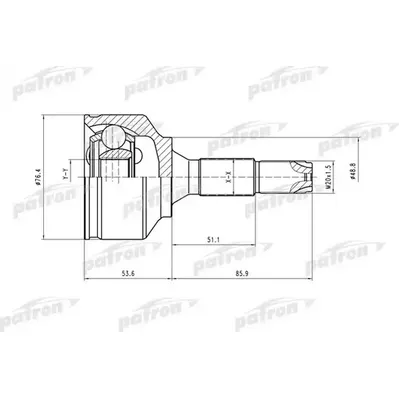 ШРУС наружн к-кт 21x48x21 CITROEN: C3 02- PATRON PCV1407