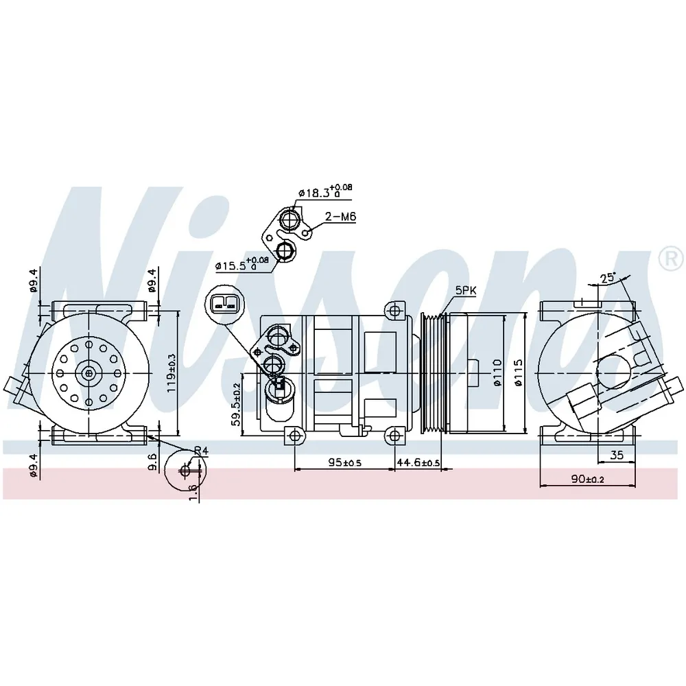 Компрессор кондиционера NISSENS 89202