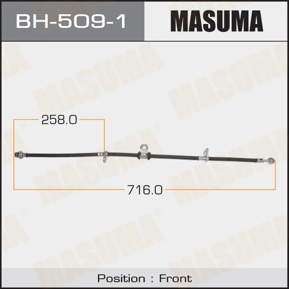 Шланг тормозной MASUMA BH-509-1
