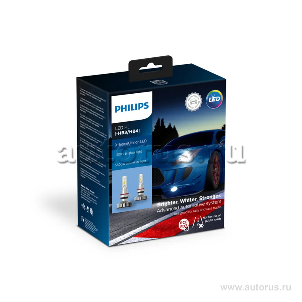 Лампа светодиодная 12V HB3/4 25W PHILIPS LED 2 шт. картон 11005 XUWX2
