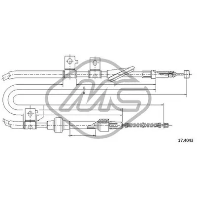 Трос ручника HON ACCORD ALL (DRUM BRAKE) DX R Metalcaucho 81937