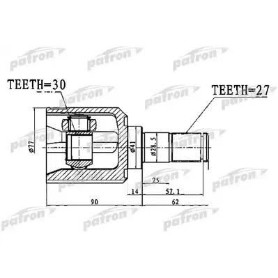 ШРУС внутренний 27X41X30 MITSUBISHI GALANT EA3A/EA8A US PATRON PCV1760