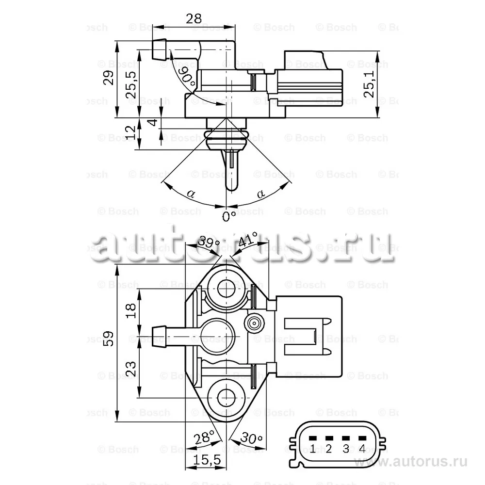 Датчик давления и температуры BOSCH 0 261 230 093