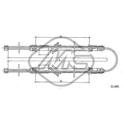 Трос ручника R 12 L-TL-TS- R 15 - R 17 (1177) Metalcaucho 83006