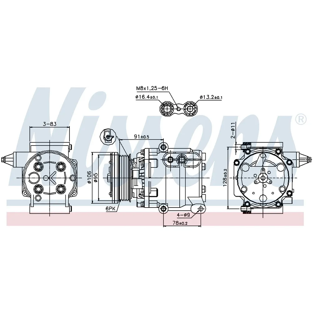 Компрессор кондиционера NISSENS 89358