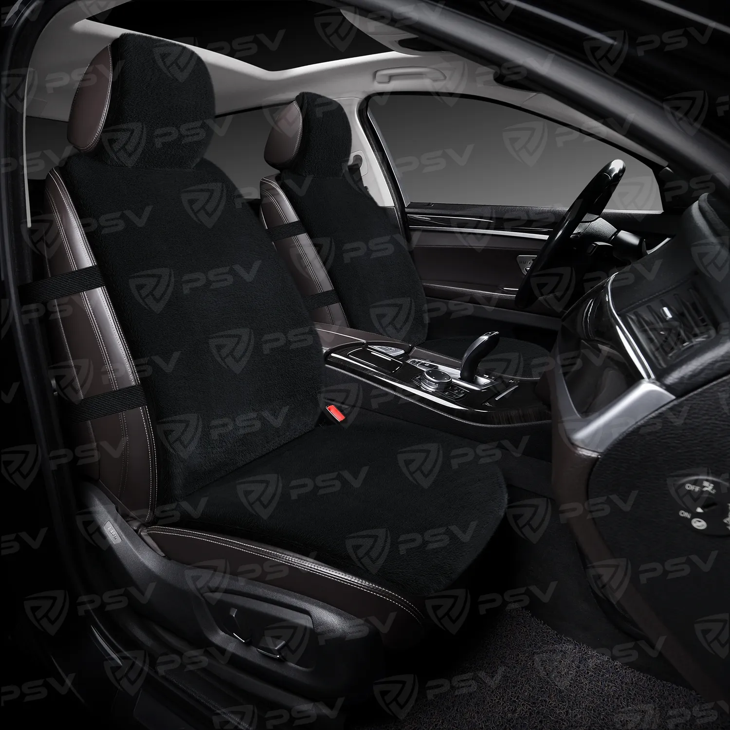 Накидка на сиденье меховая универсальная PSV Кролик Rex Lux FRONT (Черный), 1 штука PSV 137748