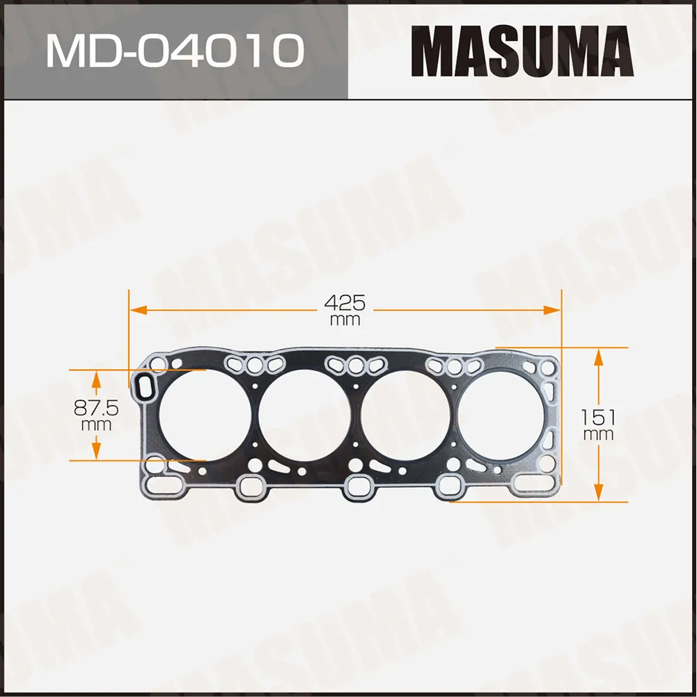 Прокладка ГБЦ (металл) Mazda 626/E2200/B2200 2.0D/2.2D RF/R2 84 MASUMA MD04010