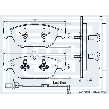 Колодки тормозные AUDI A8 (4H) передние STARKE 173528