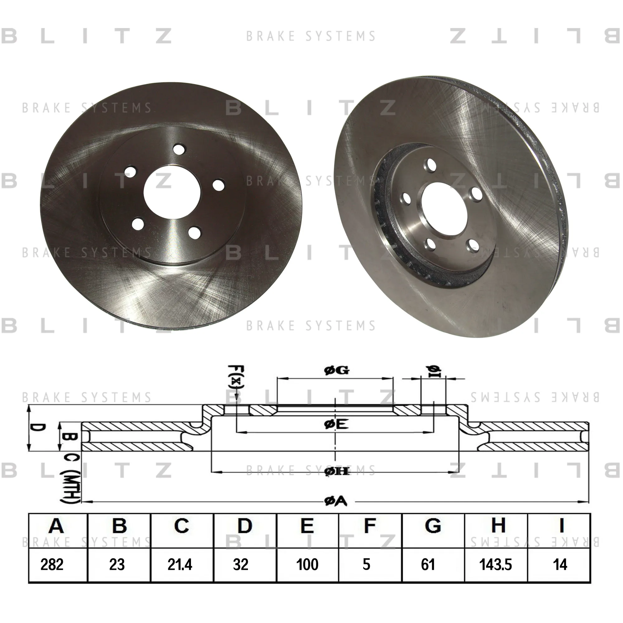 Диск тормозной передний вентилируемый CHRYSLER SEBRING/STRATUS/CARAVAN 95-> BLITZ BS0388