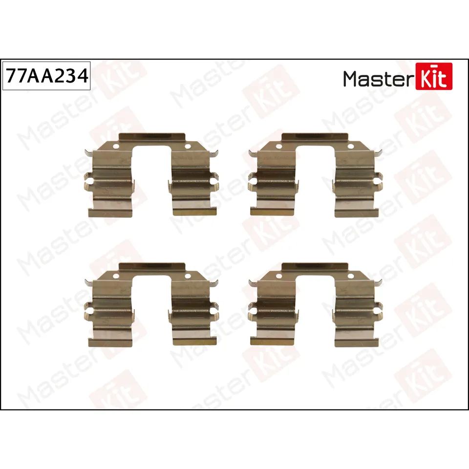 Установочный к-кт передних колодок MASTERKIT 77AA234