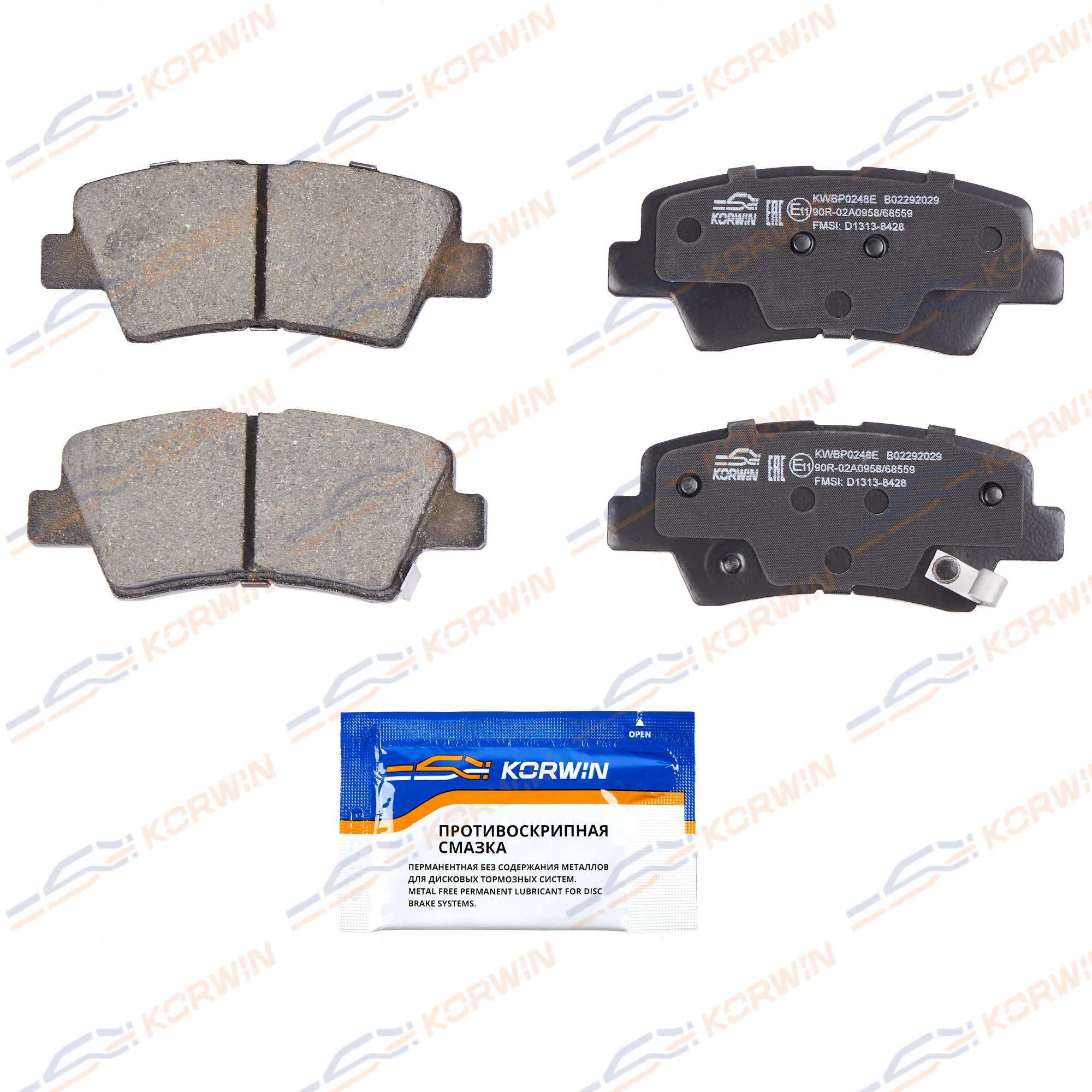 Колодки тормозные зад. ECOLine. Hyundai i40 11-/Sonata (NF) 05-/Kia Optima 10- KORWIN KWBP0248E