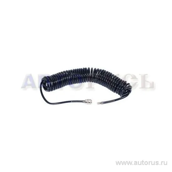 Шланг для пневмоинструмента, соединение рапид (EURO) 1/4"M;1/4"F, спиральный, d = 8 мм, D = 10 мм, длина 10 м АвтоDело 42400