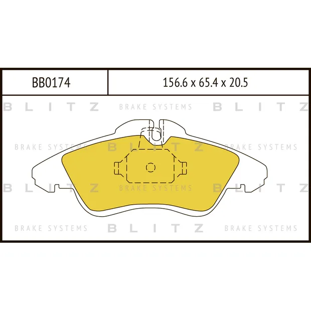 Колодки тормозные дисковые передние MERCEDES Sprinter/Vito W638 96->VW LT 28-35 96-> BLITZ BB0174