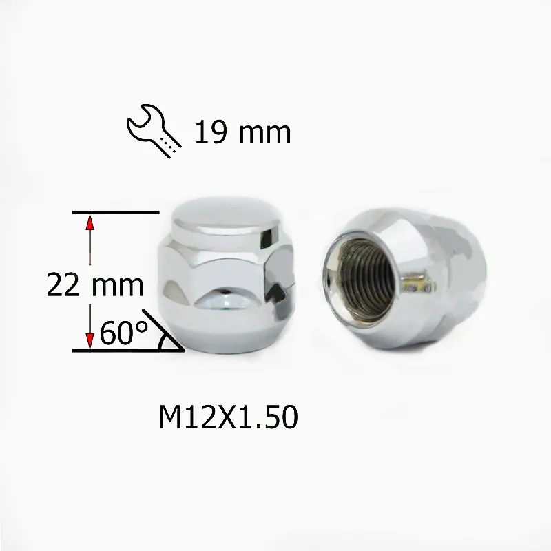 Гайка M12X1,50 22мм Конус,закрытая кл19мм Хром SDS FPA00024CHX