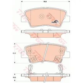 Колодки задние HYUNDAI Solaris HATCHBACK/Sonata 08->/KIA Soul TRW GDB3494