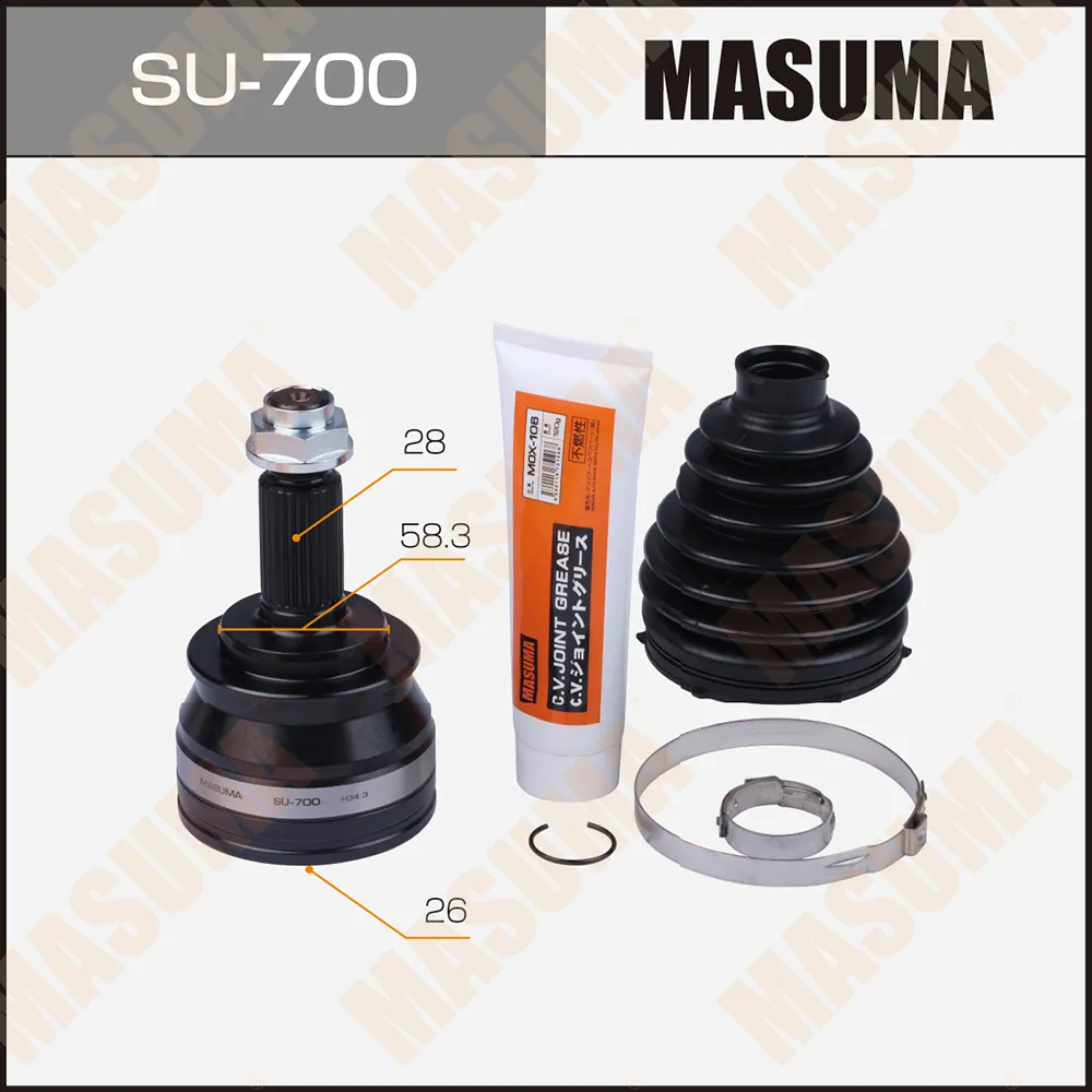 ШРУС ШРУС 26Х58.3Х28 MASUMA SU700