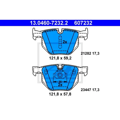 Колодки тормозные задние ATE 13.0460-7232.2