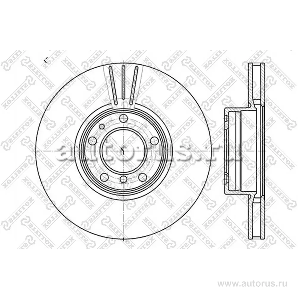 Диск тормозной передний BMW E39 2.0-4.4 M54/M57/M62 00> STELLOX 60201544V_SX