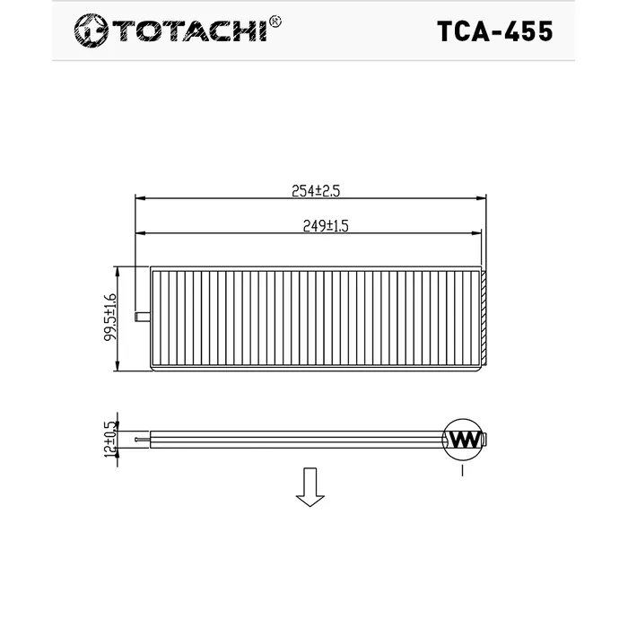 Фильтр салона TOTACHI TCA-455 97617-1C000 CU25062 TOTACHI TCA-455