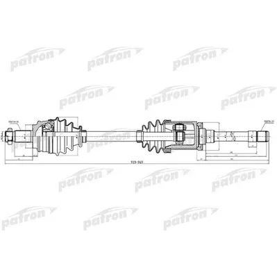 Полуось передн прав 30x944x64,8x27 BMW: X3 04- PATRON PDS0380