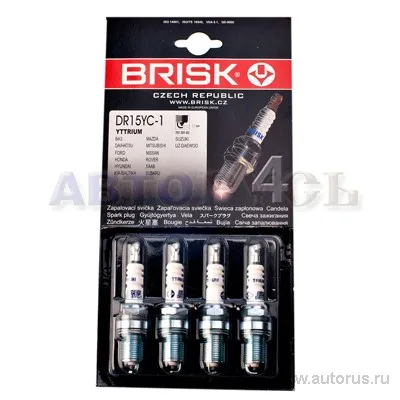 Свеча зажигания компл. (4шт) для а/м ВАЗ 2110 инжектор 16 клапанный SUPER -R BRISK DR15YC-1-J