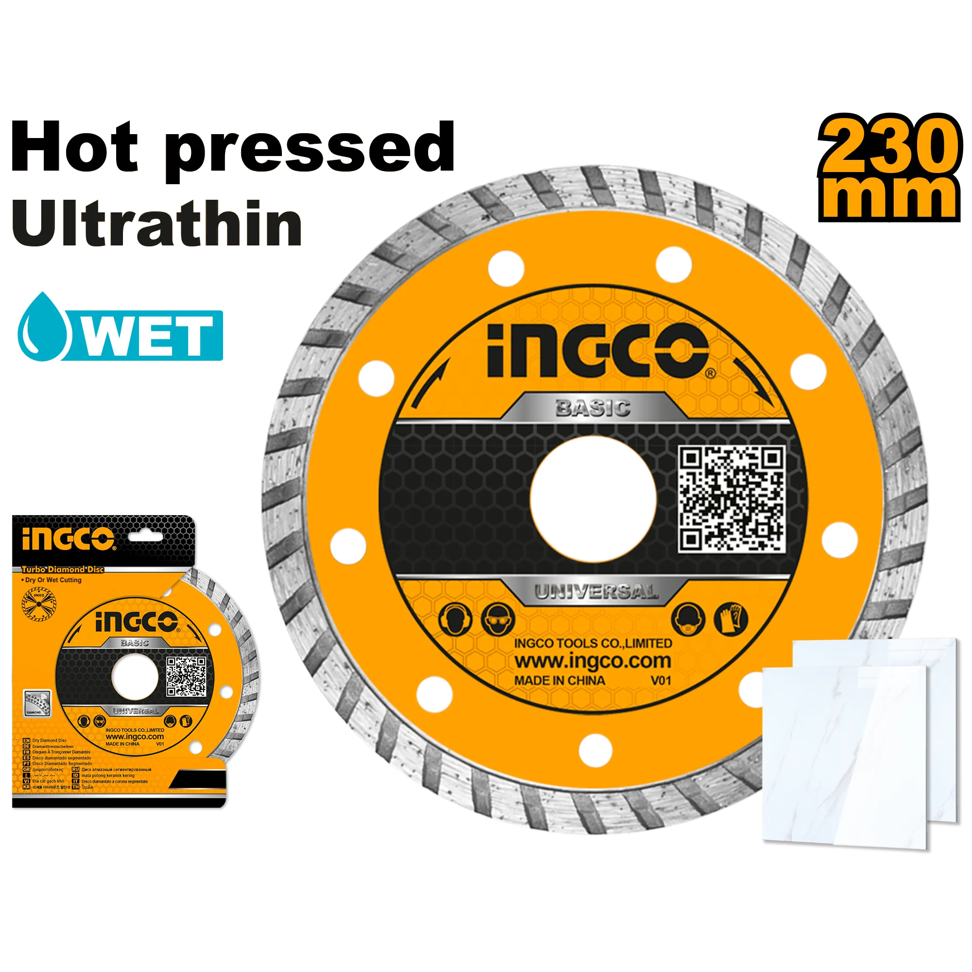 Диск алмазный ультратонкий 230 мм INGCO DMD032302HT