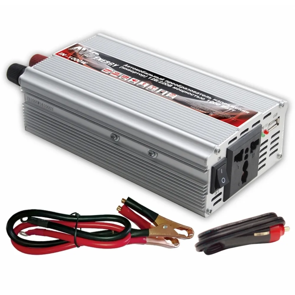 Автомобильный инвертор 12/220V AVS IN-1000W (уценённый товар), , Max Вт AVS U43113