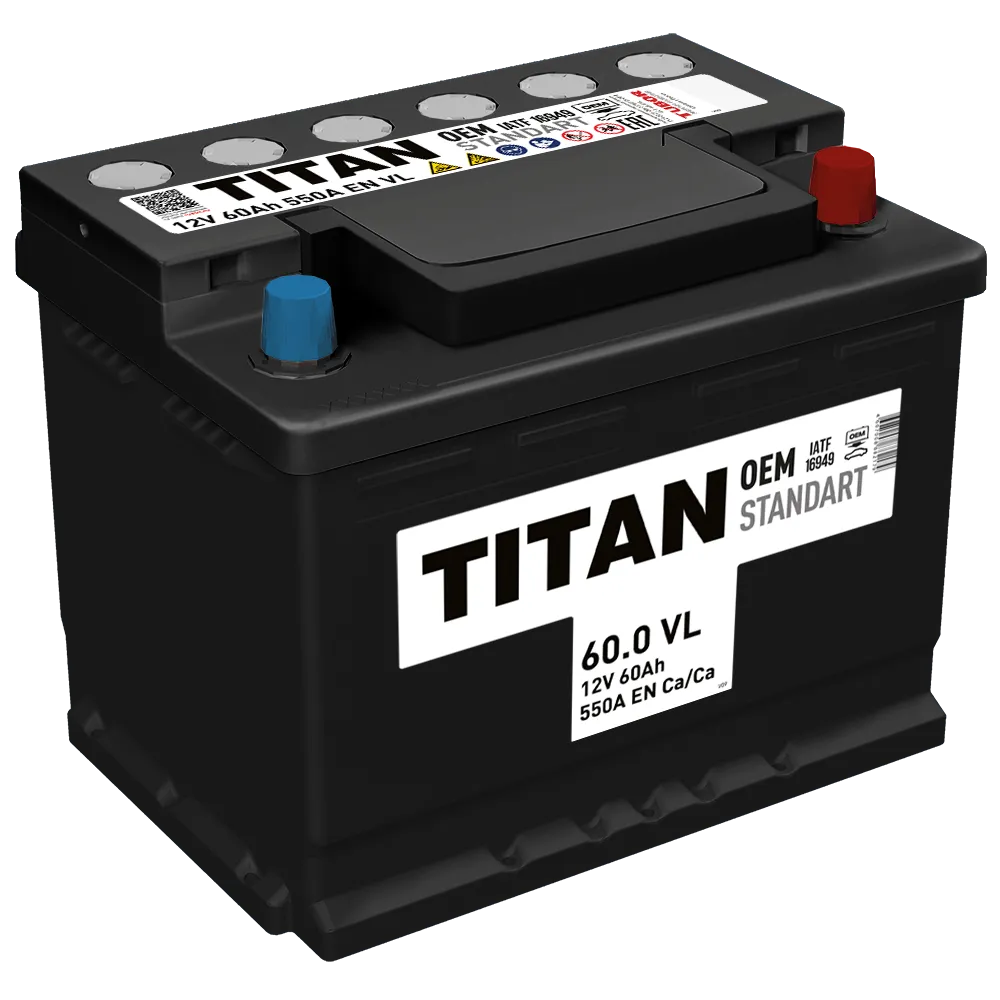 Аккумулятор TITAN STANDART 60 А/ч Обратная R+ 242x175x190 EN550 А