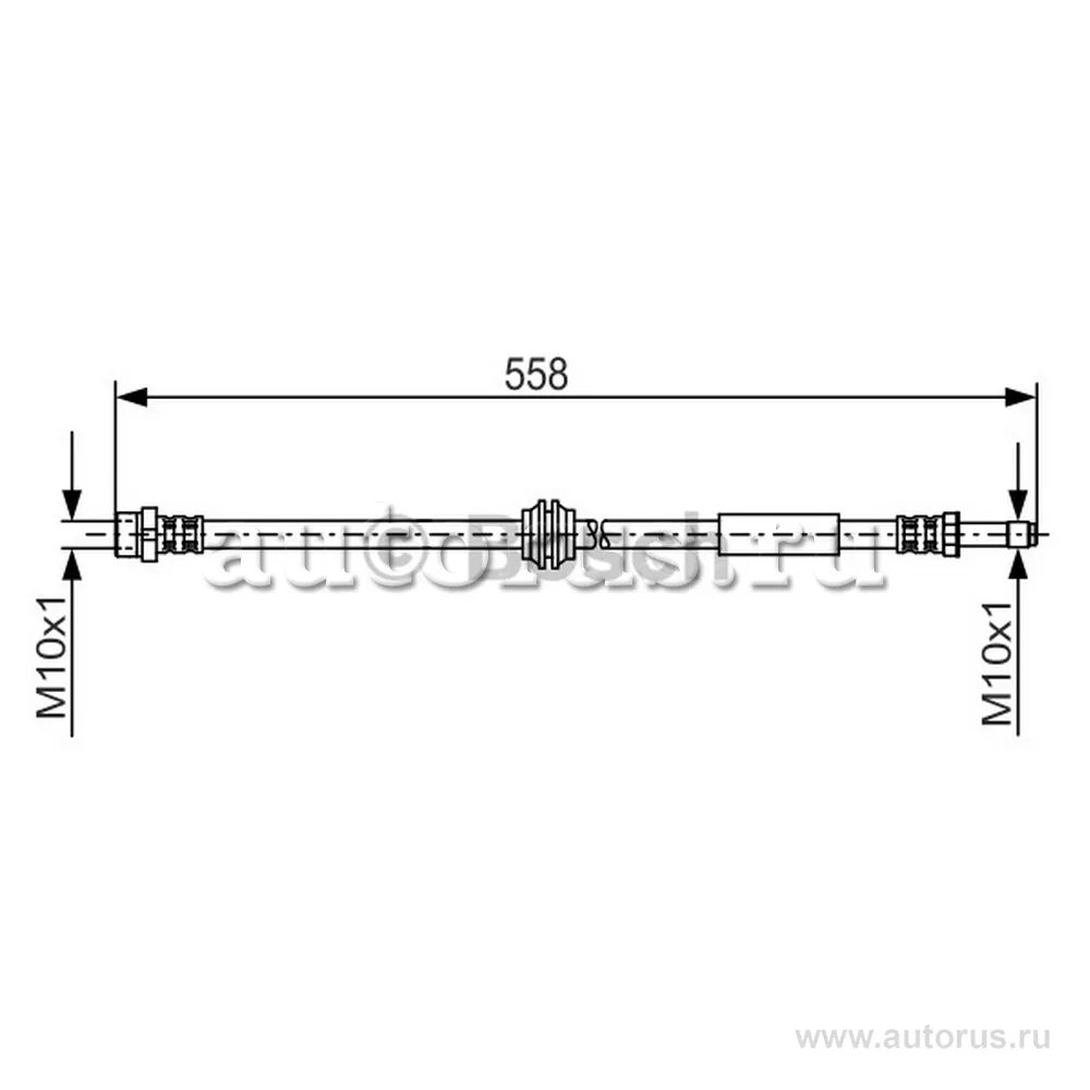 Шланг тормозной передний L=R VW T5/Multivan all 03> /L=558mm BOSCH 1 987 481 182