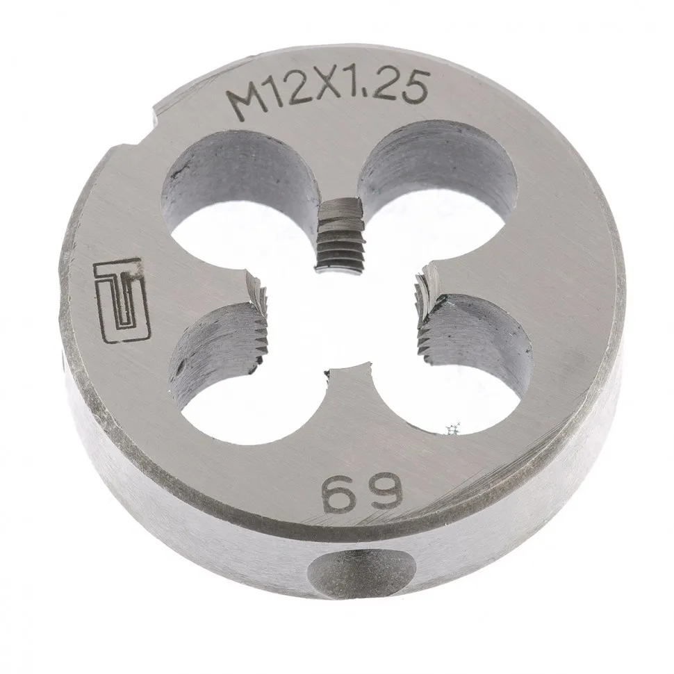 Плашка круглая метрическая М12x1,25 мм СИБРТЕХ 77030