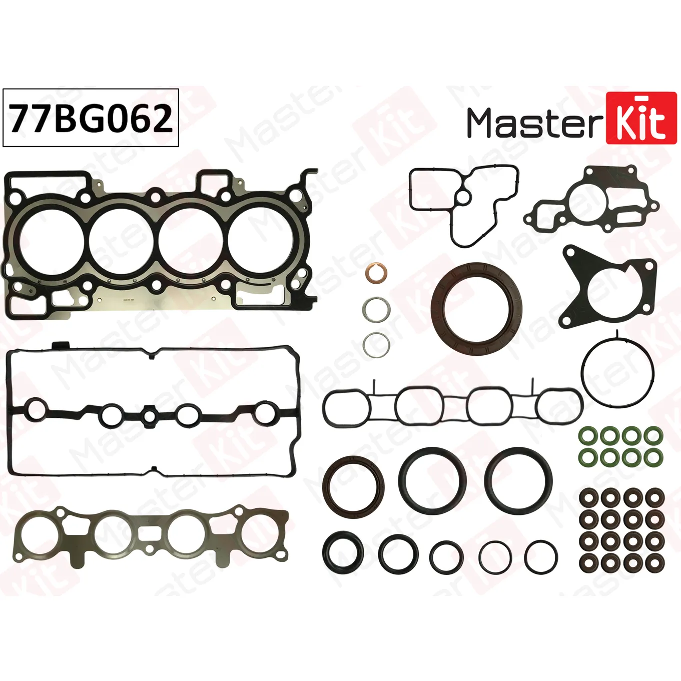 Полный комплект прокладок ДВС Nissan TIIDA QASHQAI 1.8-2.0 MR20DE 06- MASTERKIT 77BG062