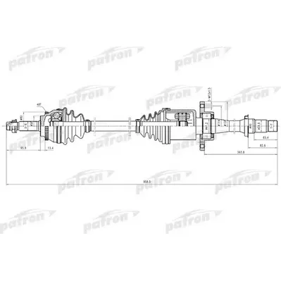 Полуось прав Toyota Avensis T25 2.0 D-4D (85 kW) 03> PATRON PDS9106