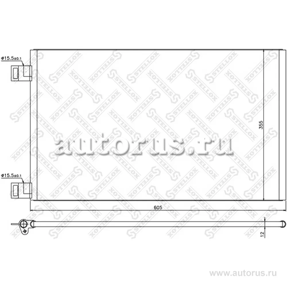 Радиатор конд. Renault Kangoo 1.6 16V/1.5DCi 08> STELLOX 10-45201-SX