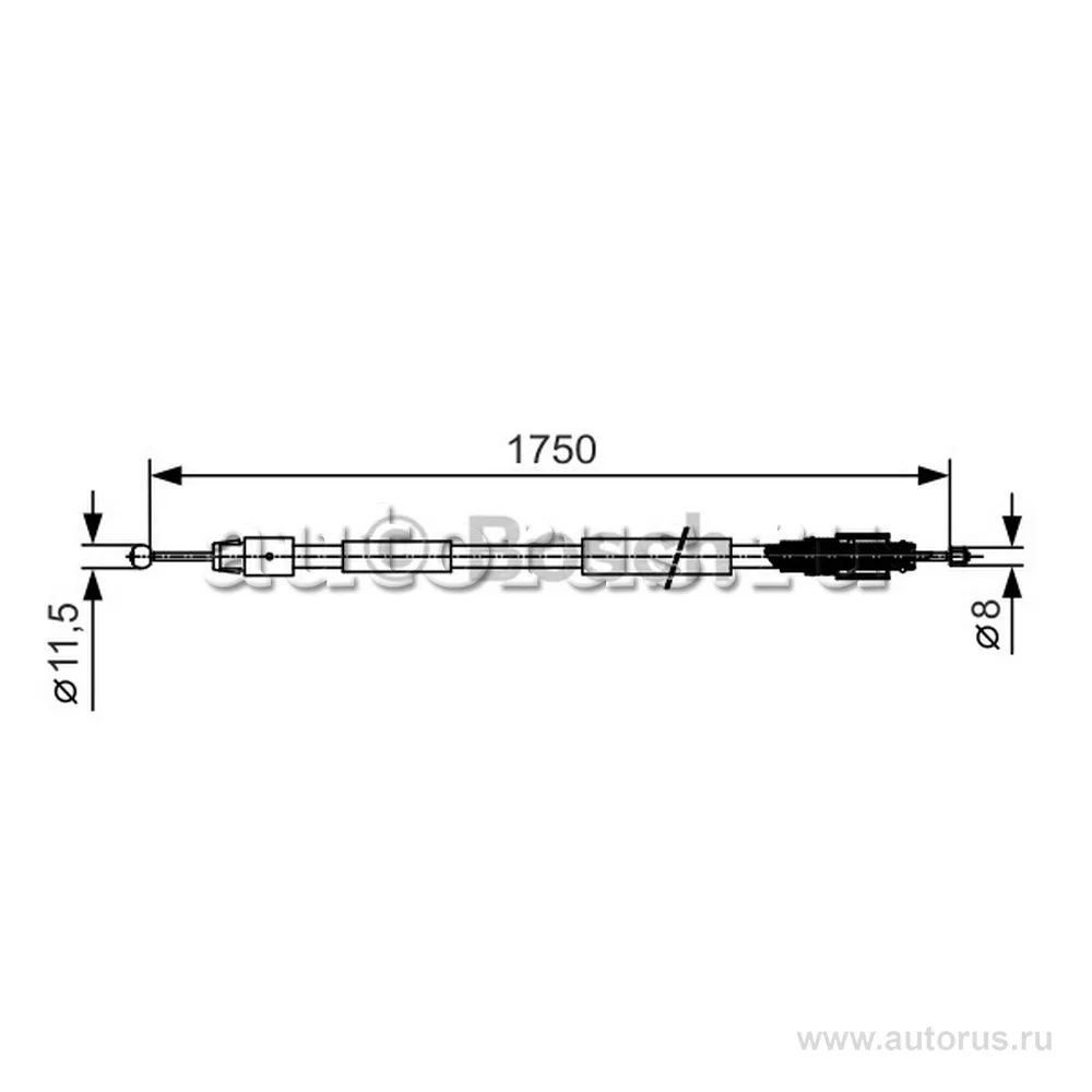 Трос стояночного тормоза L,R BOSCH 1 987 482 018