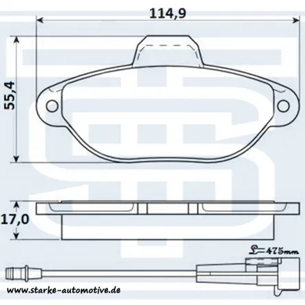 Колодки тормозные перед. FIAT PANDA (169) / PUNTO (176) / SEICENTO STARKE 174-546