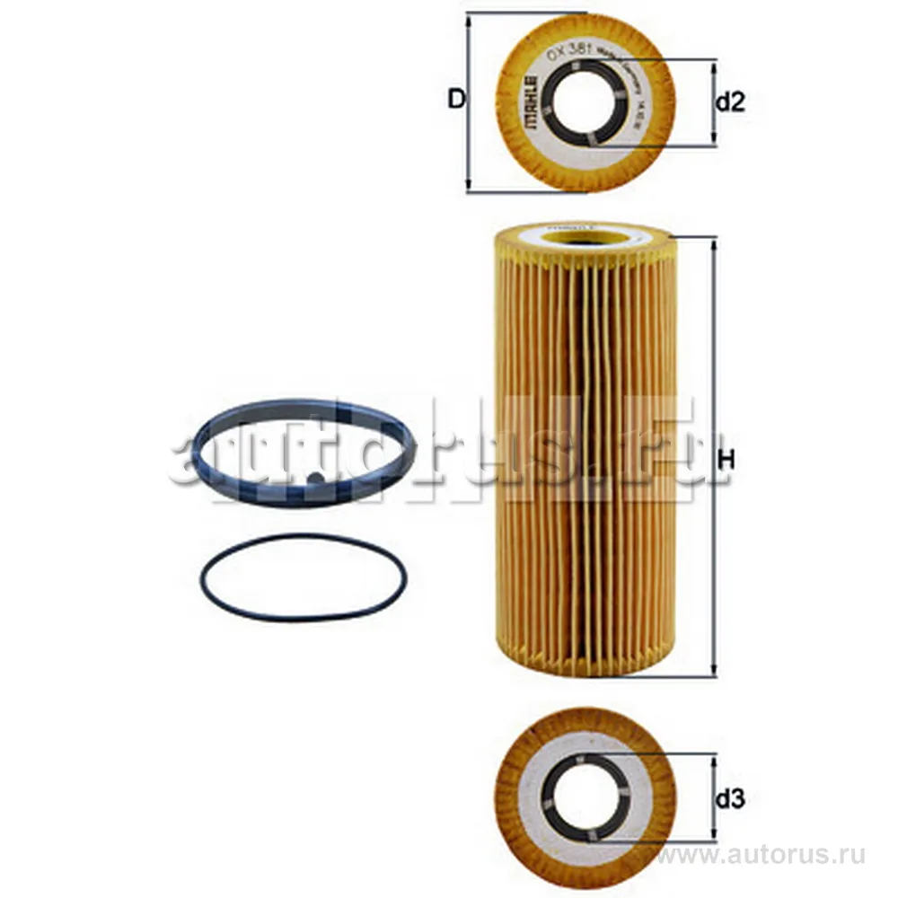 Фильтр масляный KNECHT/MAHLE OX381D