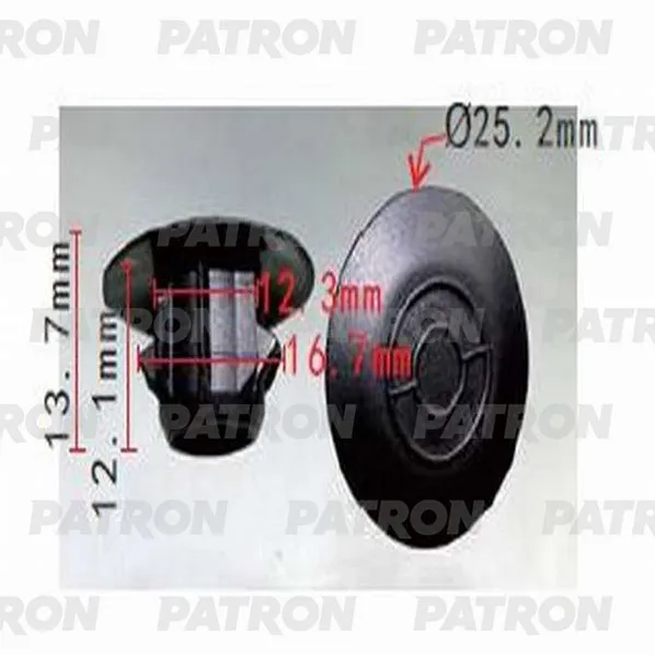 Заглушка пластиковая (комплект 10шт) Lexus, Toyota применяемость: крыль PATRON P37-0582S