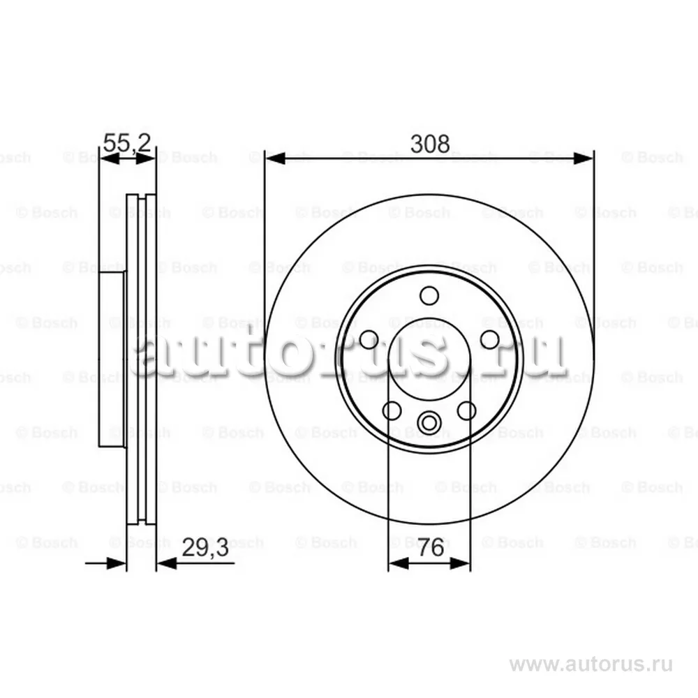 Диск тормозной передний, PREMIUM-2 BOSCH 0 986 479 R84