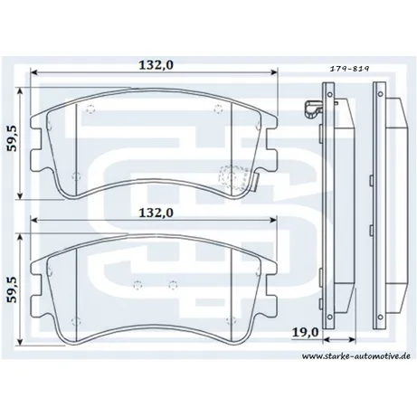 Колодки тормозные MAZDA 6 передние STARKE 179-819