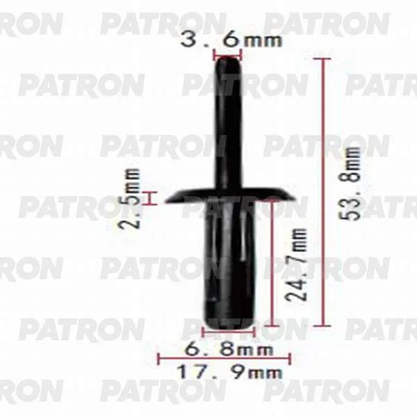 Клипса пластмассовая GM применяемость: заклёпка пластиковая PATRON P370441