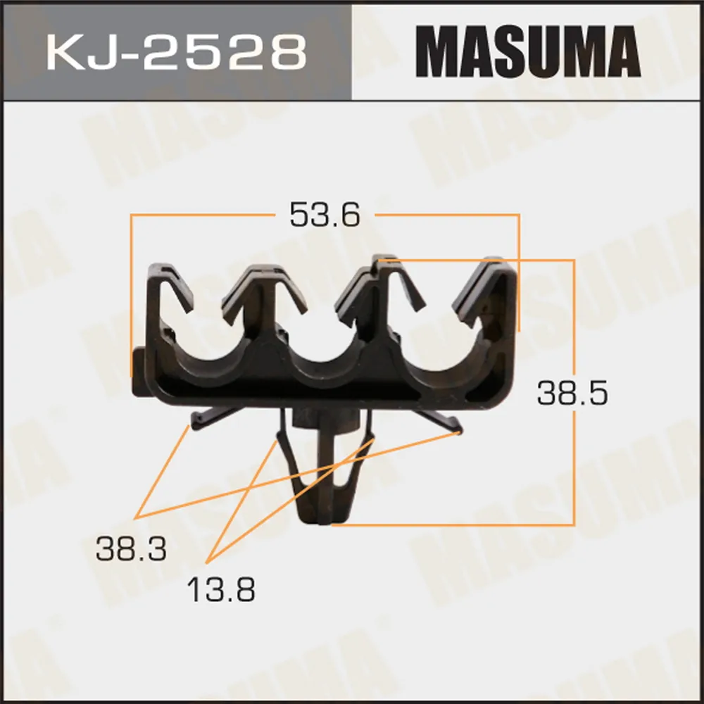 Клипса автомобильная (автокрепеж) MASUMA 2528-KJ уп.50
