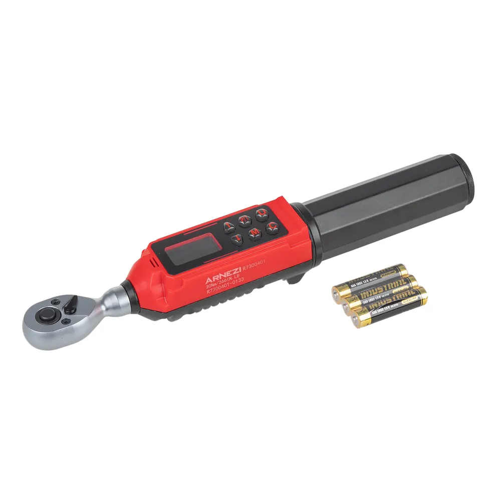 Динамометрический ключ цифровой 1/4 усилие затяжки 0.45-30 Нм ARNEZI R7300401