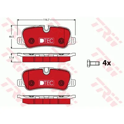 Колодки дисковые задние Land Rover Discovery/Range Rover 5.0/3.0TD 09>