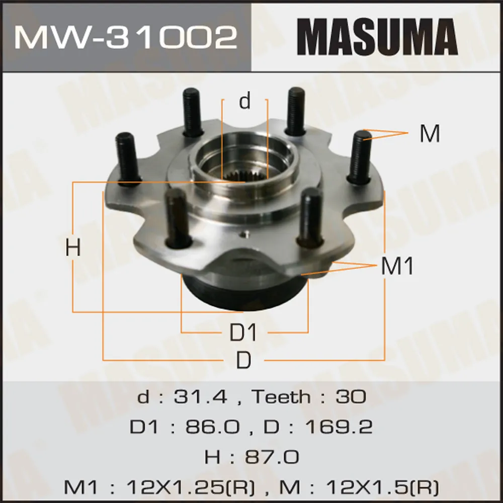 Ступица передняя в сборе L=R MITSUBISHI MONTERO MASUMA MW-31002